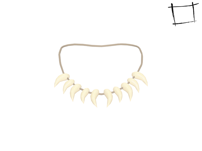  Full Perm Mesh Ivory Tribal Necklace
