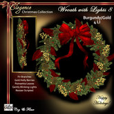 C&F Classic Holly & Green Fir Wreath 8 - Burgundy/Gold 4 LI