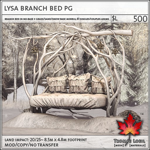 Trompe Loeil - Lysa Branch Bed PG V1.1 [mesh]
