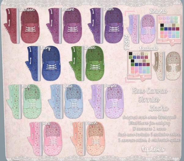 . tiptoes - Rose Canvas Tennies - Blue
