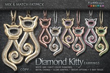 EarthStones Diamond Kitty Earrings - Fatpack