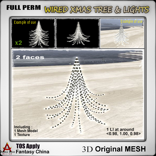 FC- FP Mesh Wired Xmas Tree & Lights 
