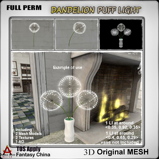 FC- Full Perm Dandelion Puff Light 
