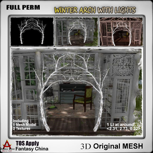 Full Perm Mesh Winter Arch with lights 