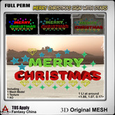 Full Perm Merry Christmas Sign with stars 