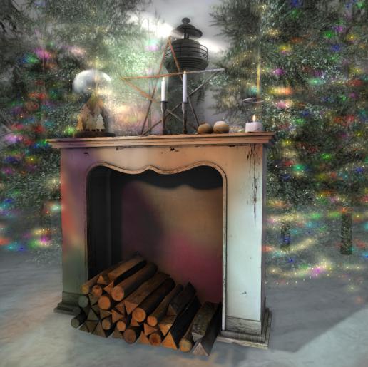 ionic :  Winter decor Fireplace