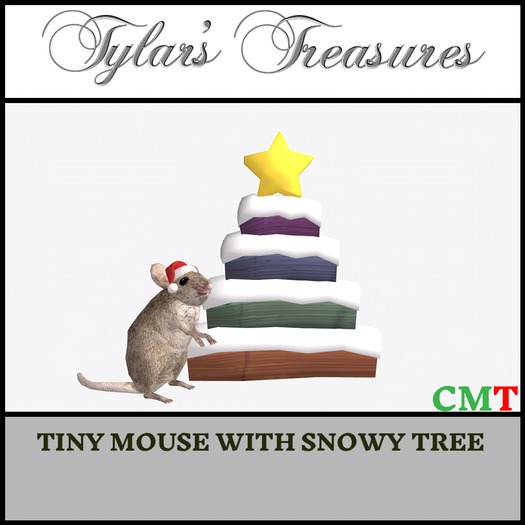 .:TT:.  TINY MOUSE WITH SNOWY TREE BOX