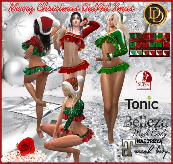 ☾ⅅⅅ☽*•.♥.•*❤ Merry Christmas OutFit Xmas Santa  ❤*•.♥.•*