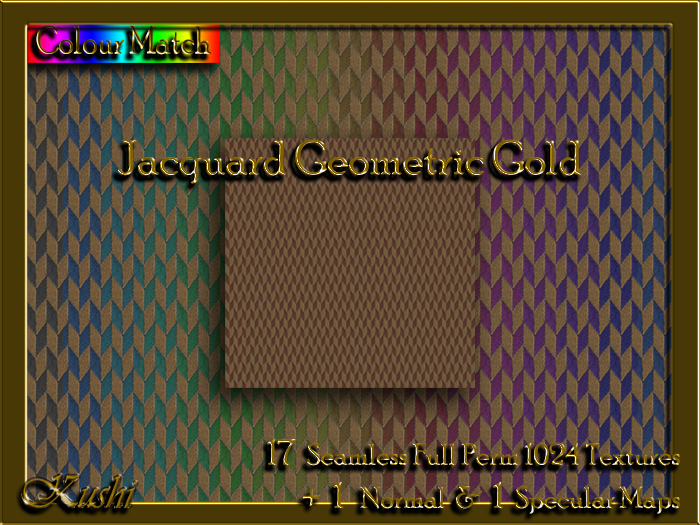 !Kushi! JacquardGeometricGOLD Textures -WEAR TO UNPACK