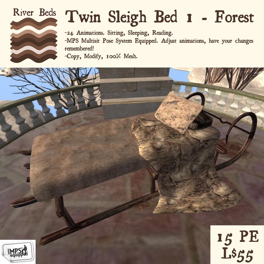 Twin Sleigh Bed 1 - Forest