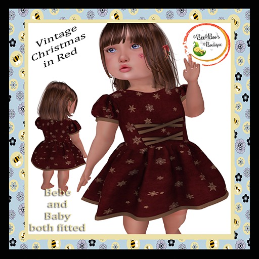BeeBoo's - Vintage Christimas in Red Dress