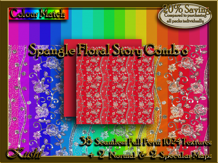!Kushi! SpangleFloralStoryCOMBO Textures -WEAR TO UNPACK