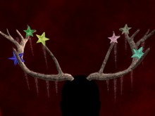 ~RD~ Sparkling Frost Reindeer Antlers w/ icicles