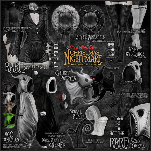 CURELESS[+] Christmas Nightmare / Vamp Stockings / WHITE