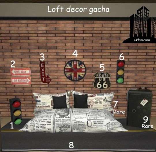 Urbanize loft decor gacha 7 RARE