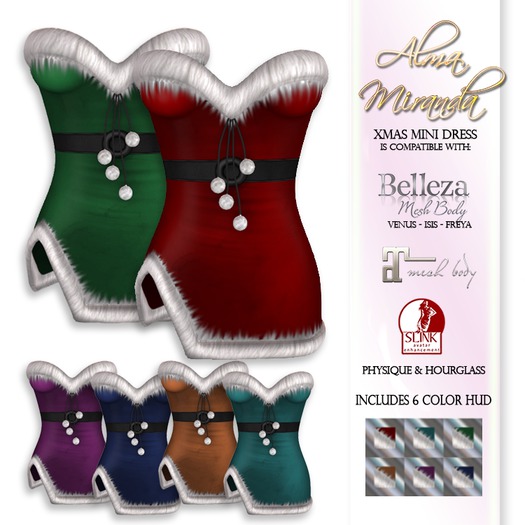 .: AlmaMiranda :. Christmas Dress with Belt + HUD