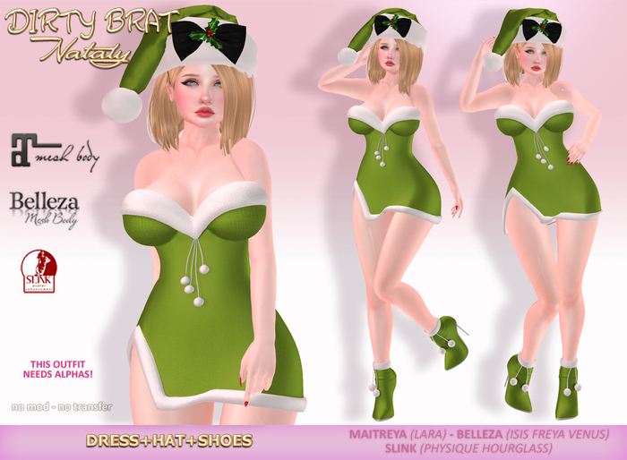 PROMO *D.B* Nataly - Green - Xmas Outfit (Belleza Maitreya Slink)