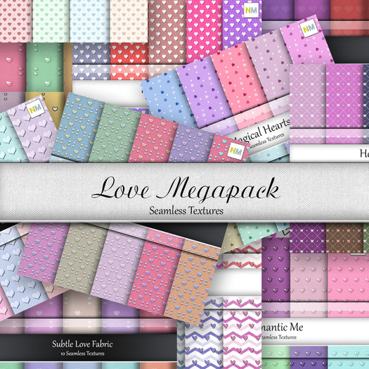 Love Megapack Full Perm Textures Hearts Valentine Collection NM