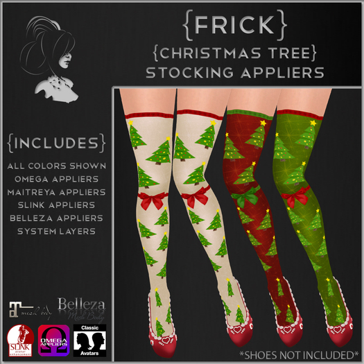 {Frick} Christmas Tree Stocking Appliers {Maitreya, SLink, Omega, Belleza}