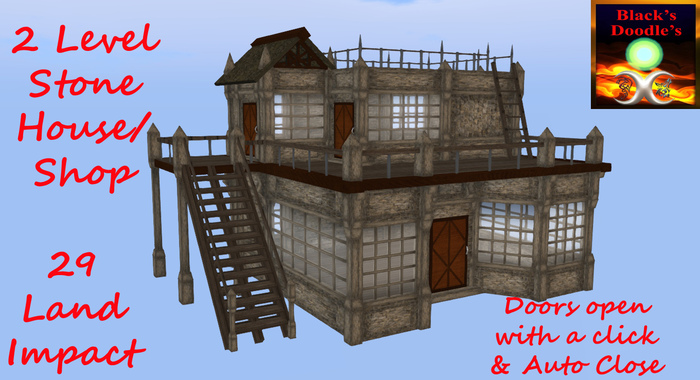 2 level stone house/shop boxed