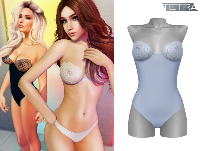 TETRA - Roses Bodysuit (Sky)