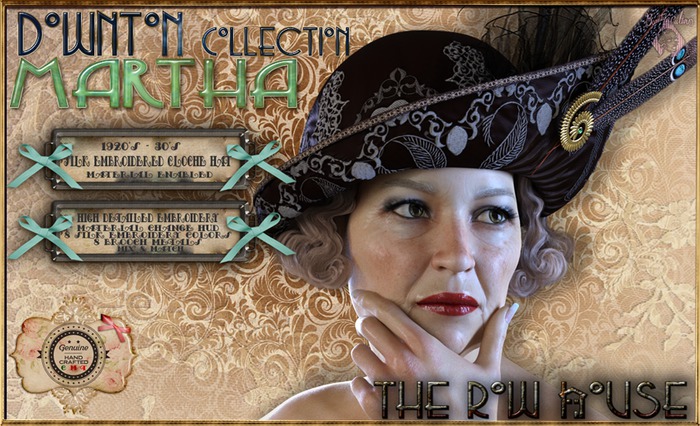The Row House Downton Collection "MARTHA" Royale Cloche Hat