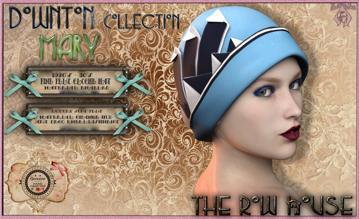 The Row House Downton Collection "MARY" Cloche Hat 