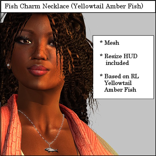 EustaceSeven Yellowtail Amberjack Fish Charm Necklace Package