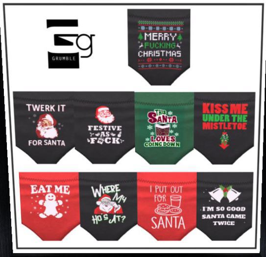 'Grumble Naughty & Nice Panties-Festive (B)'