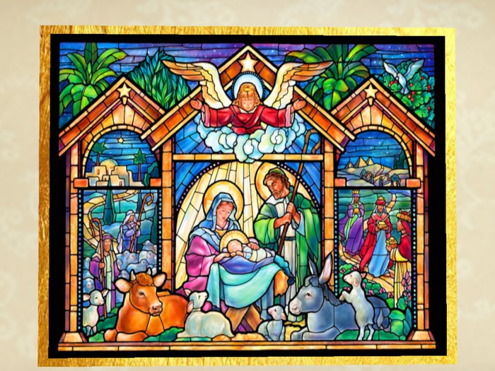 Christmas Nativity Gold Framed 2 versions