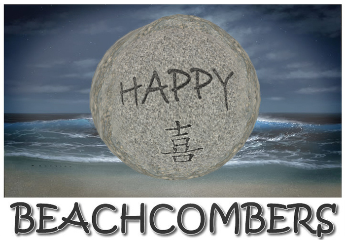 Beachcombers Pathway Stone - Black - Happy