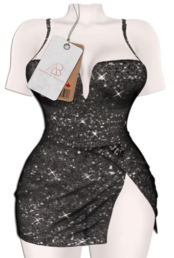 [AB] Sequin Dress Black