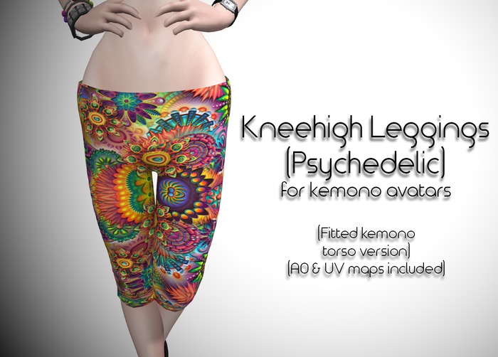 Fitted Kemono Torso Kneehigh Leggings (Psychedelic)