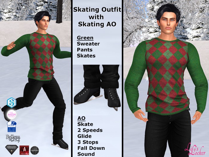 LL - Skating Outfit with Skating AO - Green 