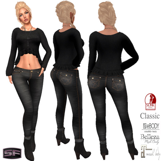 ::SF:: BL Ruffle Bottom Sweater jeans outfit