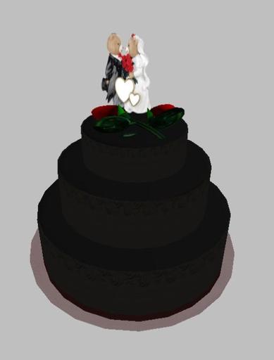 Black Teddies & Rose wedding cake