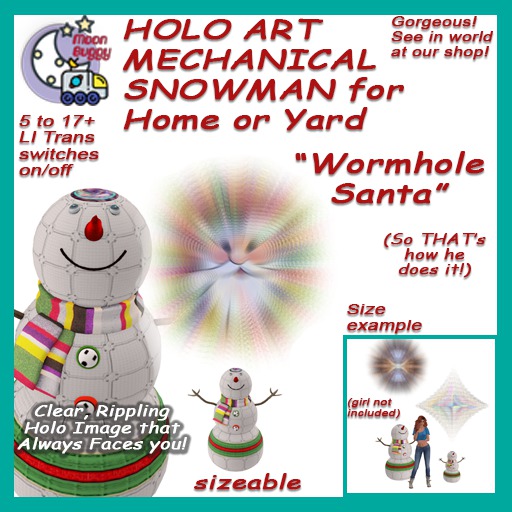 Moon Buggy Holographic Christmas Robot Snow Man - Santa Wormhole Art