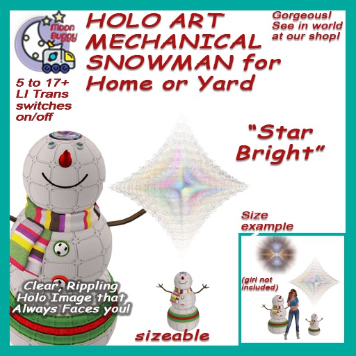 Moon Buggy Holographic Christmas Robot Snow Man - Star Bright Art