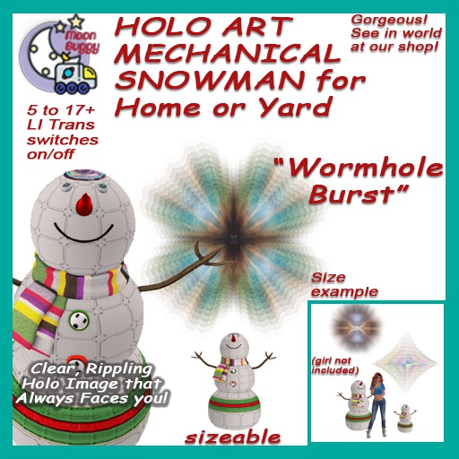 Moon Buggy Holographic Christmas Robot Snow Man - Wormhole Burst