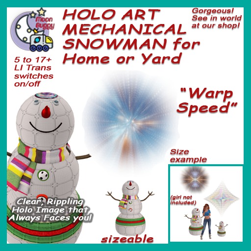 Moon Buggy Holographic Christmas Robot Snow Man - Warp Speed