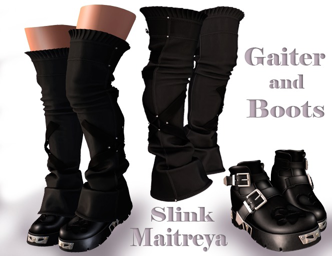 InStyle -Gaiter and boots - black -Maitreya, Slink 