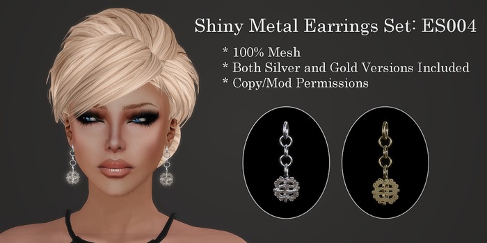 EustaceSeven ES004 Shiny Metal Earrings Package