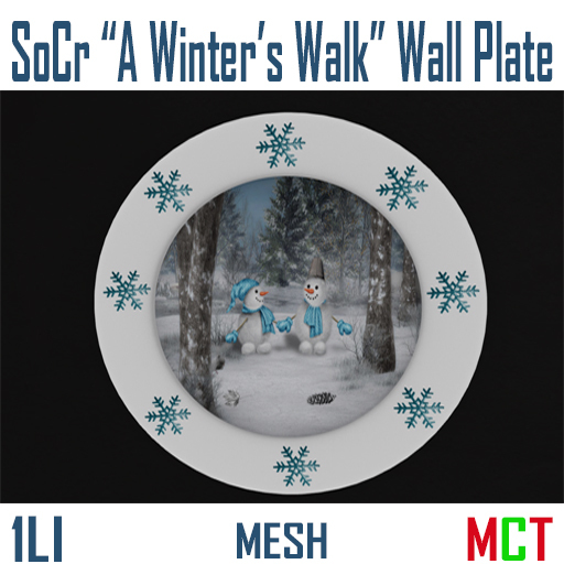 SoCr "A Winter's Walk" Wall Plate