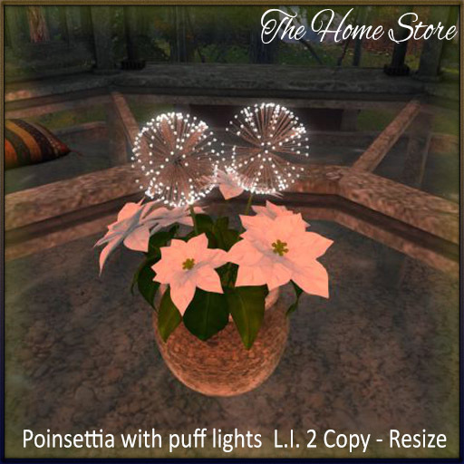 THS - Mesh Poinsettia with puff lights 