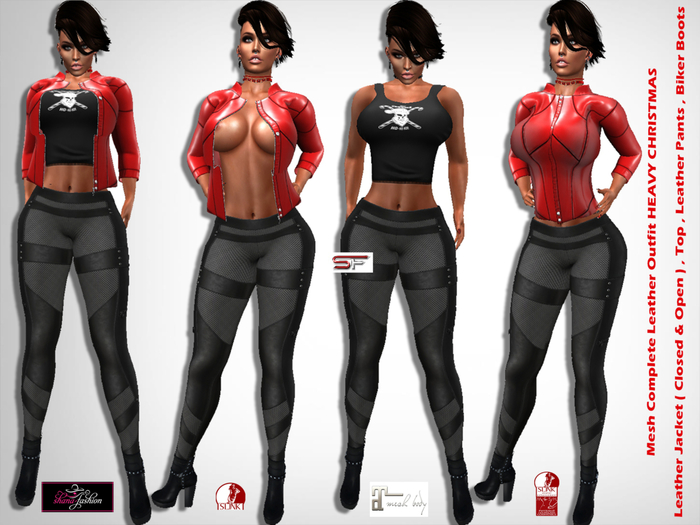 Mesh Complete Leather Outfit HEAVY CHRISTMAS Demo