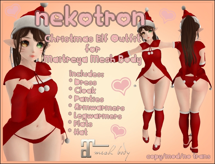 [Nekotron] Christmas Elf Outfit (Maitreya)