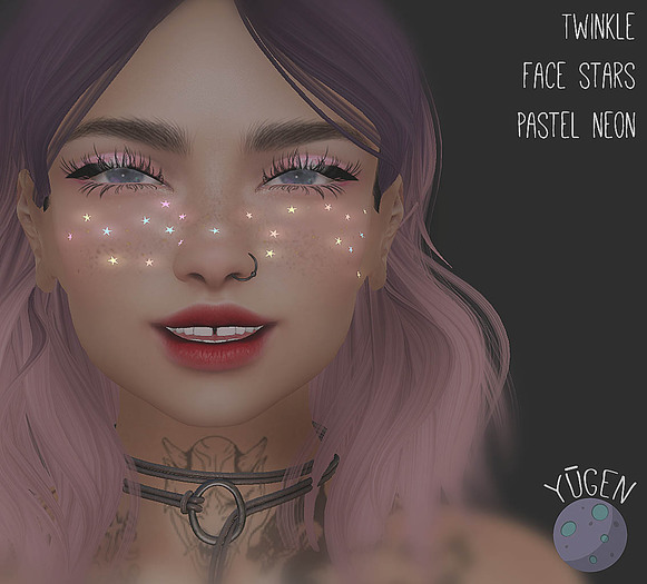 Yūgen.// face stars pastel neon