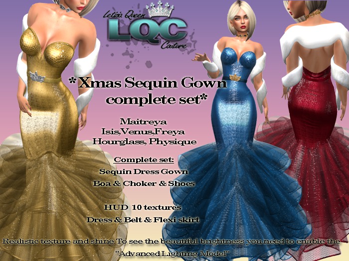 *LQC* Xmas  Sequin Gown complete set