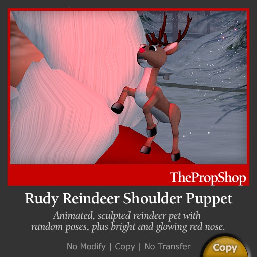 Vintage Rudy Reindeer Shoulder Puppet