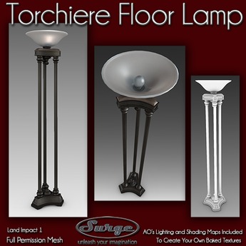 Second Life Marketplace Torchiere 3 Pole Floor Lamp Full Perm Torchiere 3 Pole Floor Lamp